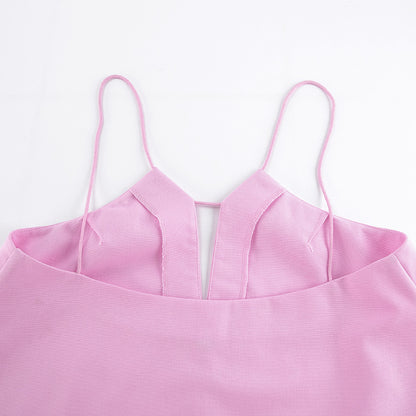 Linen VNeck Strap Cami | Summer Sleeveless | Solid Color Top for Women | noémi