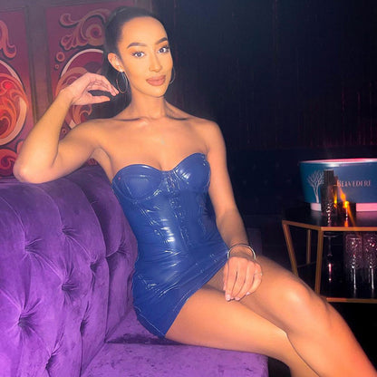 Faux Leather Tube Dress | Backless Bodycon | noémi