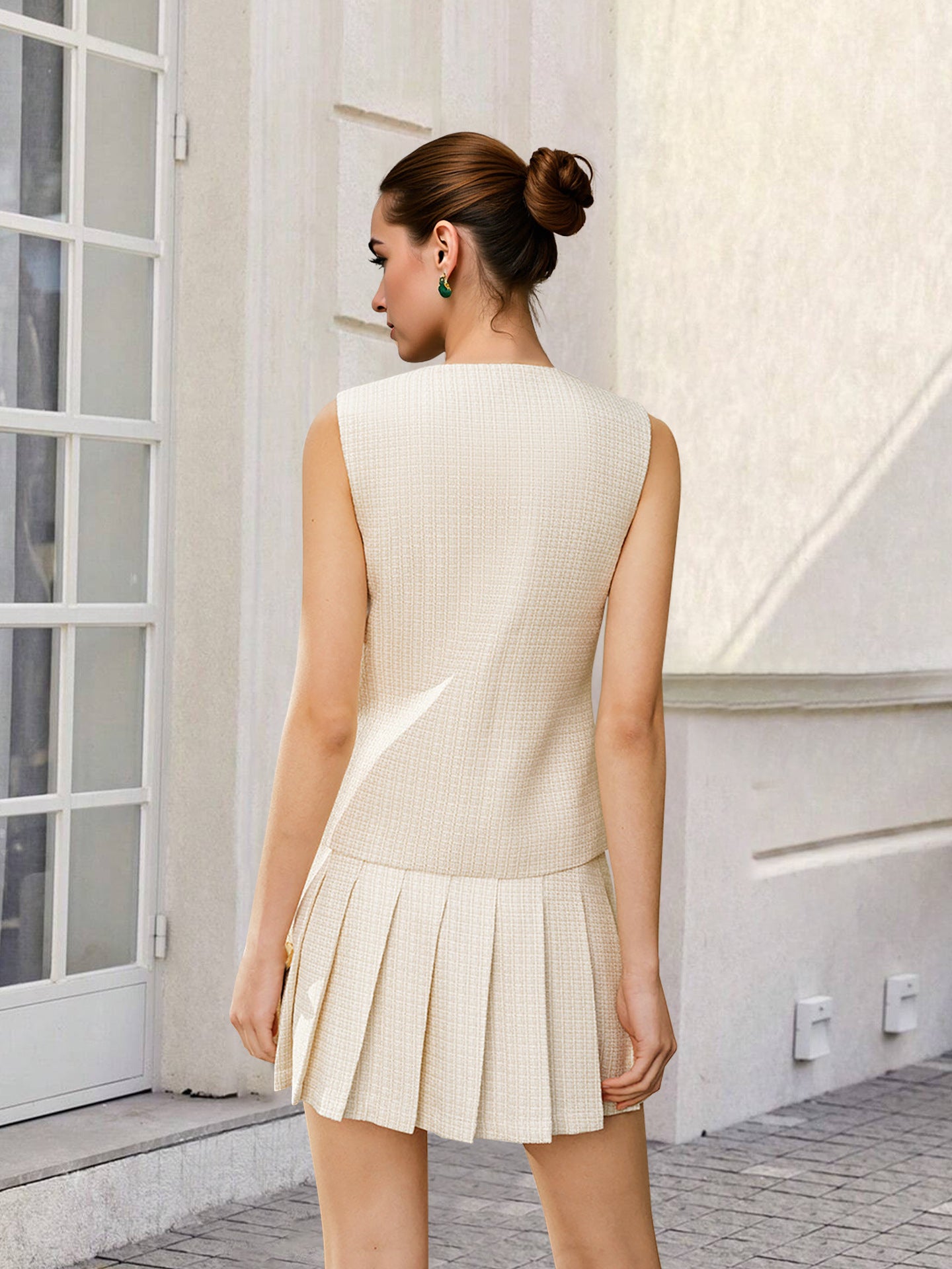 Summer Sleeveless Vest & Pleated Skirt TwoPiece Set | noémi