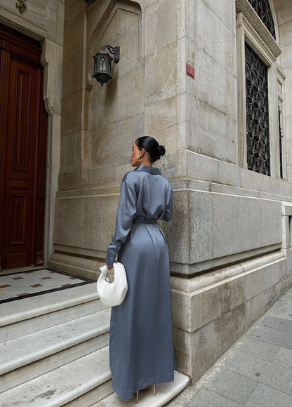 Satin Slit Dress | Waist Slimming Gown | noémi