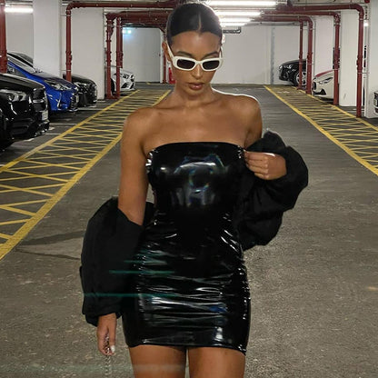 Shiny Bodice | Horizontal Bra Top | Slim Fit Dress | noémi