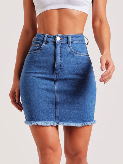 Summer Slim Fit Burrs Women Denim Skirt | noémi