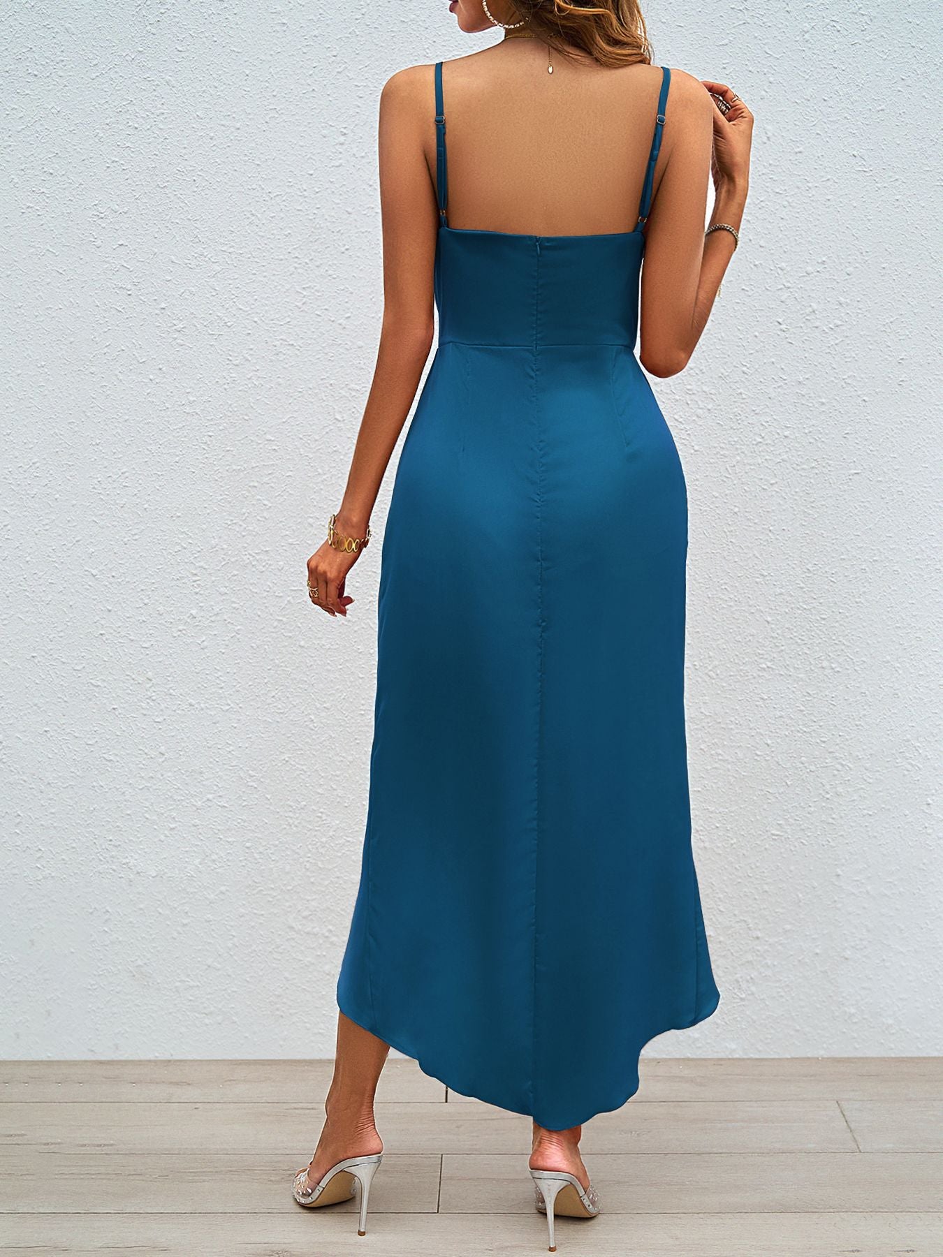 V Neck Backless Slit Maxi Dress | noémi