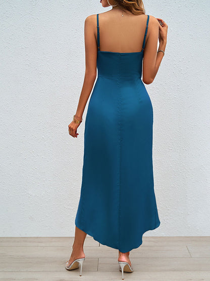 V Neck Backless Slit Maxi Dress | noémi
