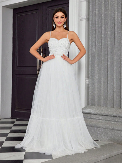 Women White Dress | Small Train Dress Flowy Skirt | noémi