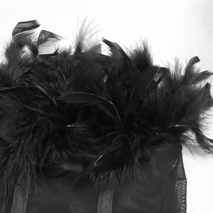 Feather Lace Mesh Vest Pleated Midi Skirt Set | Sheer Two Piece | noémi