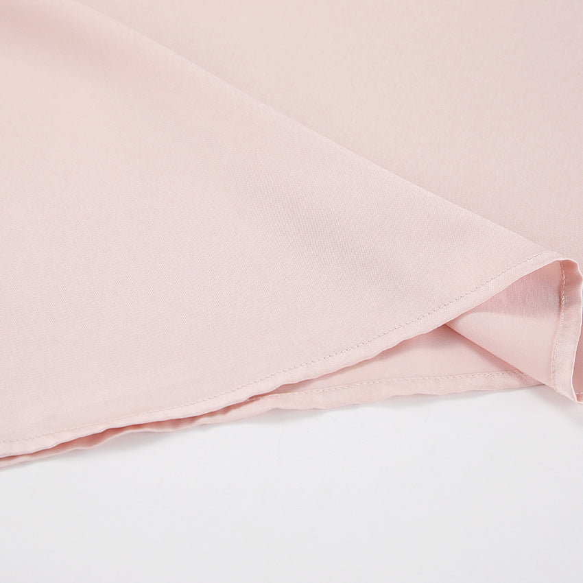 Satin Collar Strapless Long Sleeve Shirt | noémi