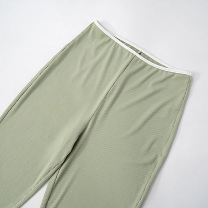 Womens Crop Top Low Waist Flared Pants Set | noémi