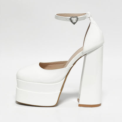 Platform Heels for Women | Ultra High Block Heels with Ankle Strap | noémi