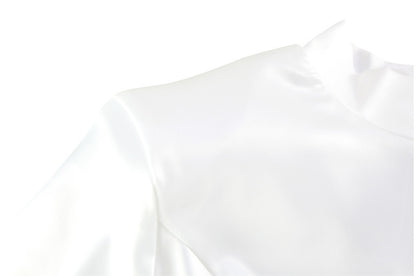 Slim Fit Satin Mini Dress | Cape Sleeve | noémi