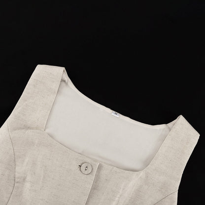 Cotton Linen Vest Hip Skirt Set | Two Piece for Women | noémi