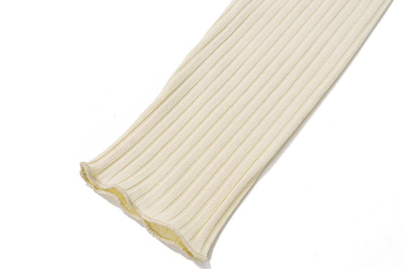 Ribbed Crossover Knit Top | Long Sleeve Fitted Crop Sweater | noémi