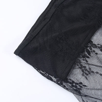 Sheer Lace Tube Top | Strapless Knitted Mesh Corset Style | noémi