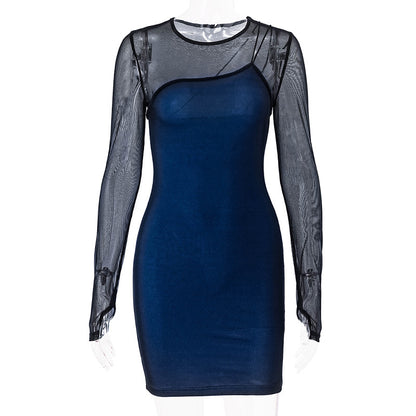 Womens Mesh Sleeve Bodycon Mini Dress | Slim Fit | noémi