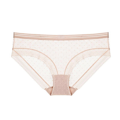French Style Low Waist Lace Briefs with Breathable Crocheted Design | noémi