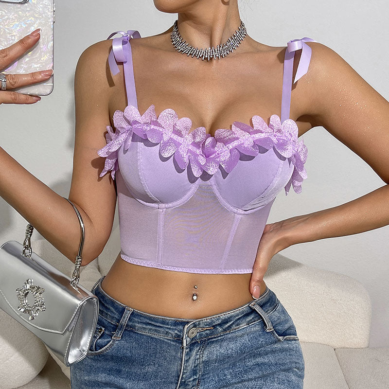 Floral Print Boning Corset Tube Top with Cropped Fit for Women | noémi