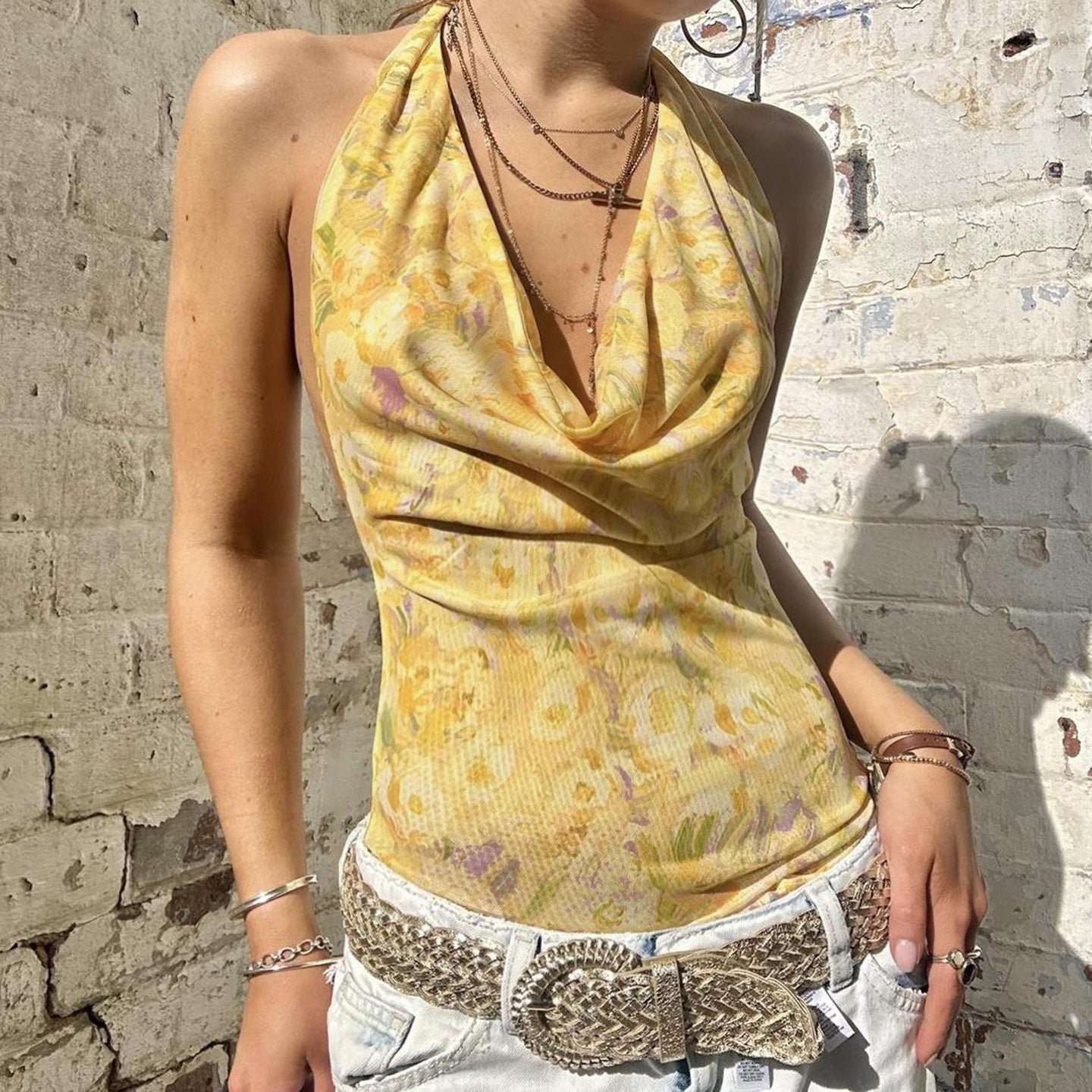 Floral Backless Jumpsuit for Women Swing Collar | noémi