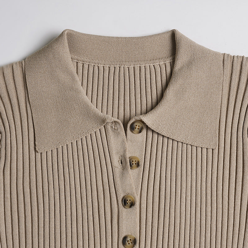 Ribbed V Neck Cardigan for Women | Slim Fit, Wool Blend, Button Down Long Sleeve Top | noémi