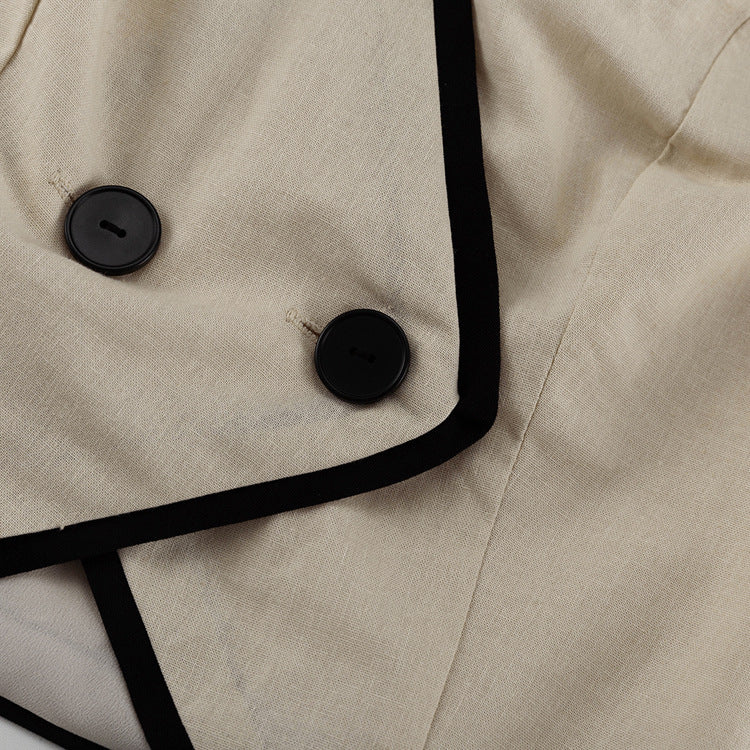 Cotton Two Piece Set for Women | Sleeveless Waistcoat High Waist Wide Leg Pants | noémi