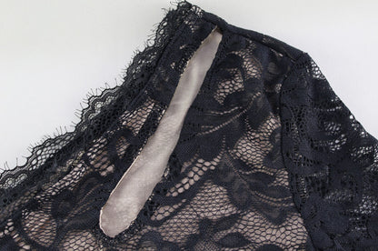 Lace Sheath Dress with Diagonal Neckline | noémi