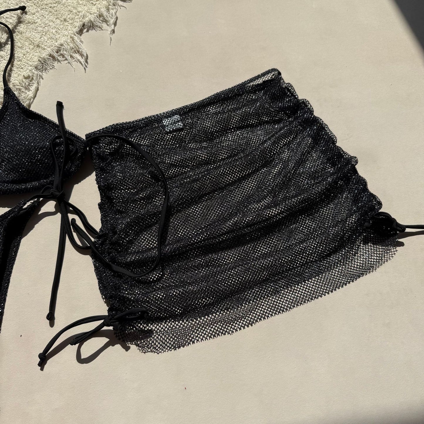 Lace Up Three Piece Split Bikini Swimsuit in Solid Color | noémi