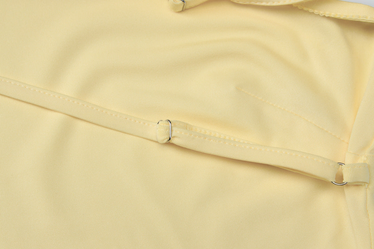 Womens One Shoulder Pleated Maxi Dress with Cutout Back and Multi Layer Design | noémi