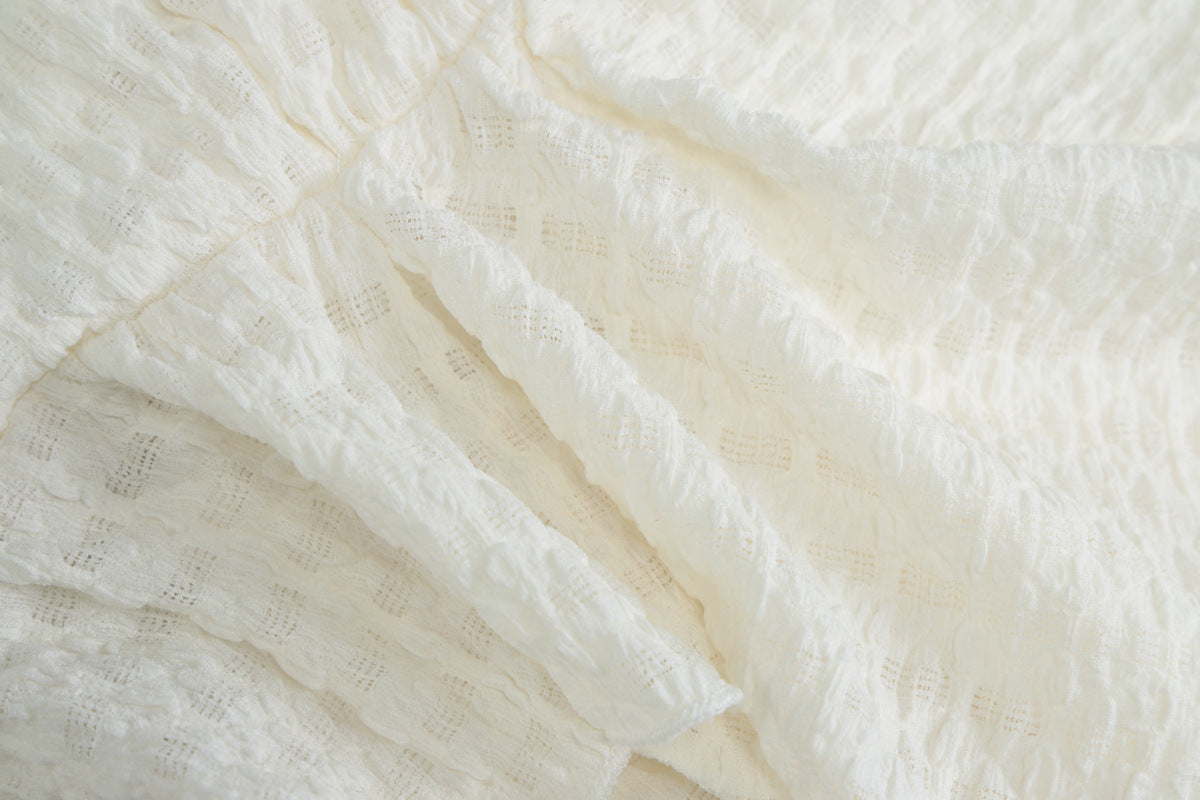 Ruffle Peplum Cami | Ivory Ruched Criss Cross Back Summer Top | Light & Airy Feminine Blouse | noémi