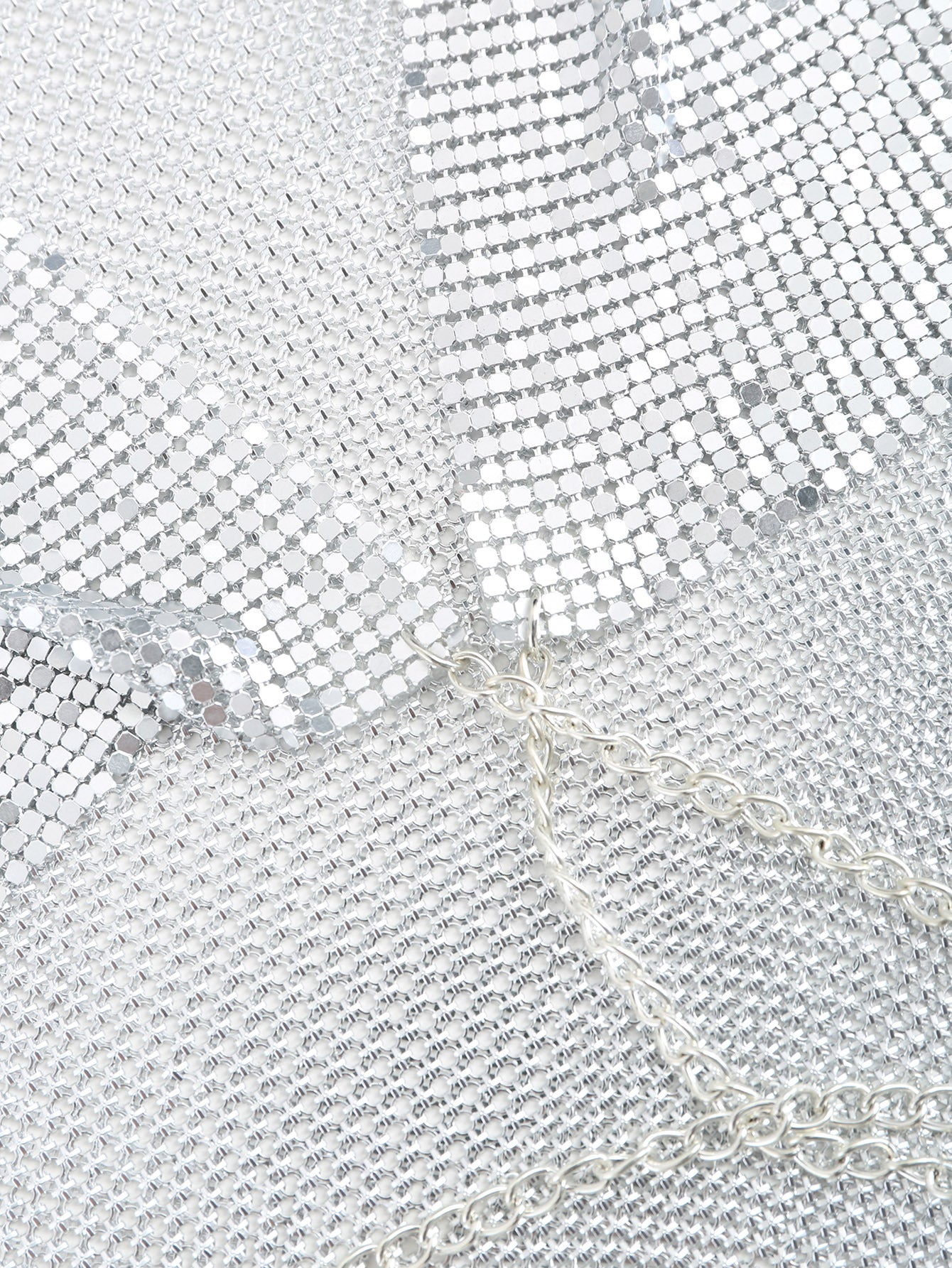 Womens Rhinestone Halter Top | Sparkly Backless Crop Top, Silver Chain | noémi