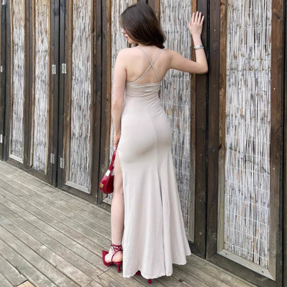 Summer Women’s Sleeveless Split Maxi Dress | French Chic Slim Fit | noémi