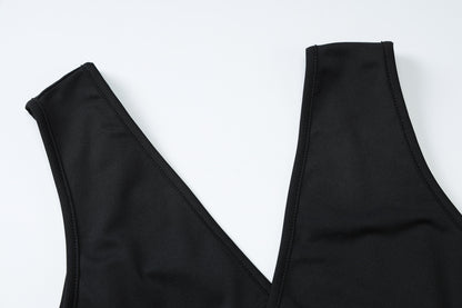 Womens Solid Color VNeck Maxi Dress | Cutout Sheath Dress | noémi