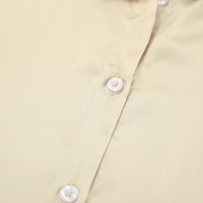 Satin Long Sleeve Blouse for Women | Bottoming Shirt with High Sense Style | noémi