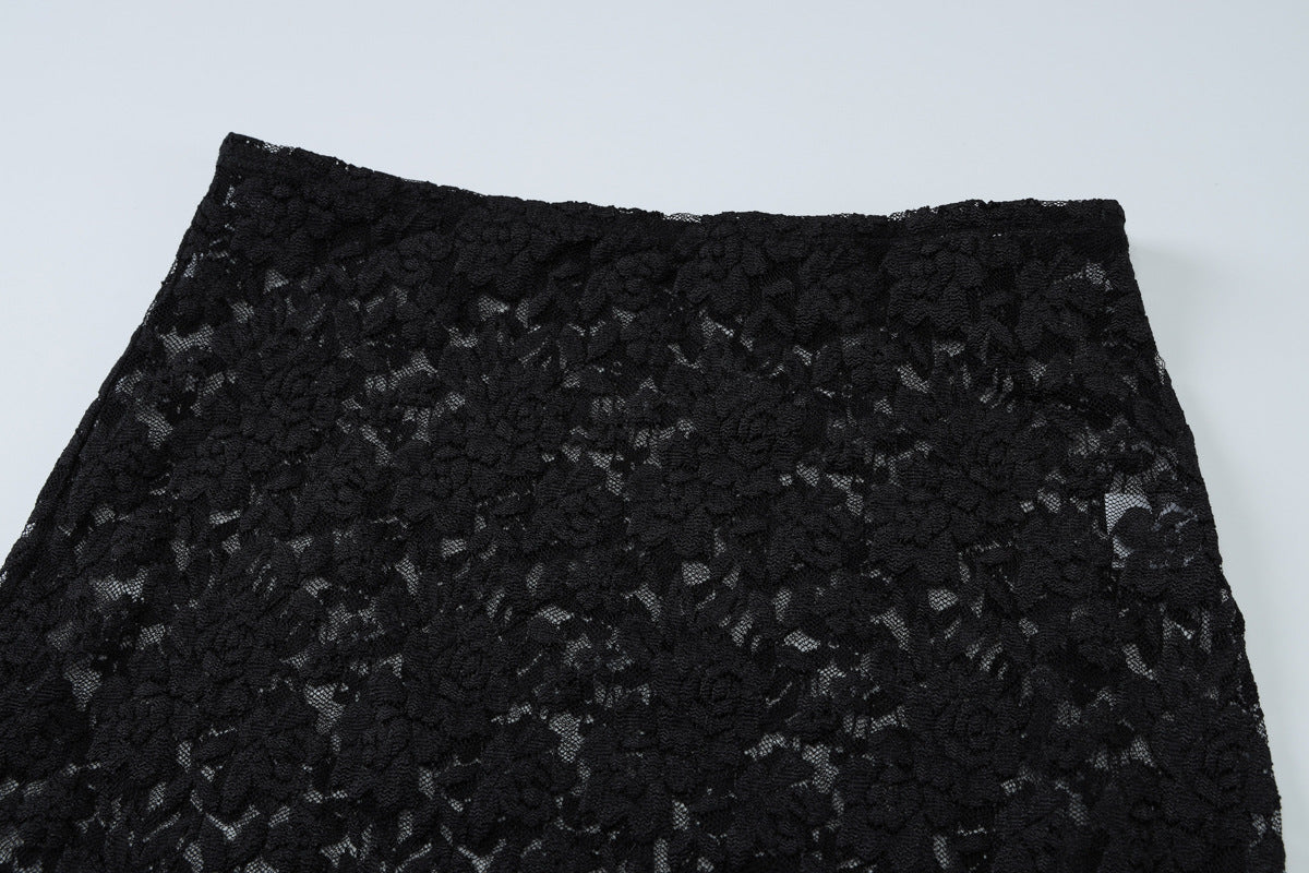 Lace Strap Cutout Dress with Mid Waist Detailing | noémi