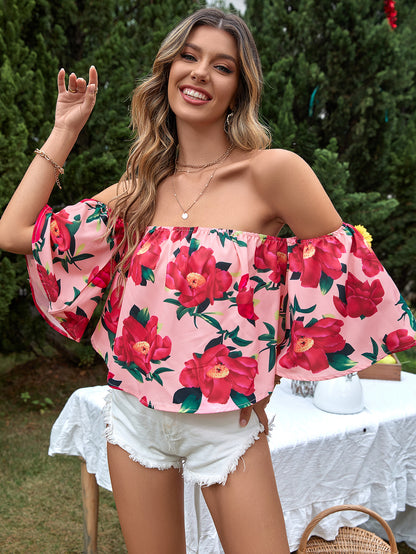Womens Off Shoulder Floral Shirt | noémi