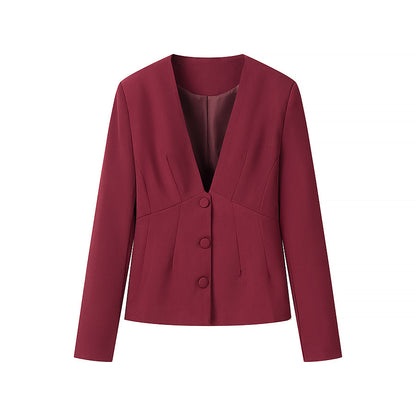 V Neck Blazer Top Long Pants Set | noémi