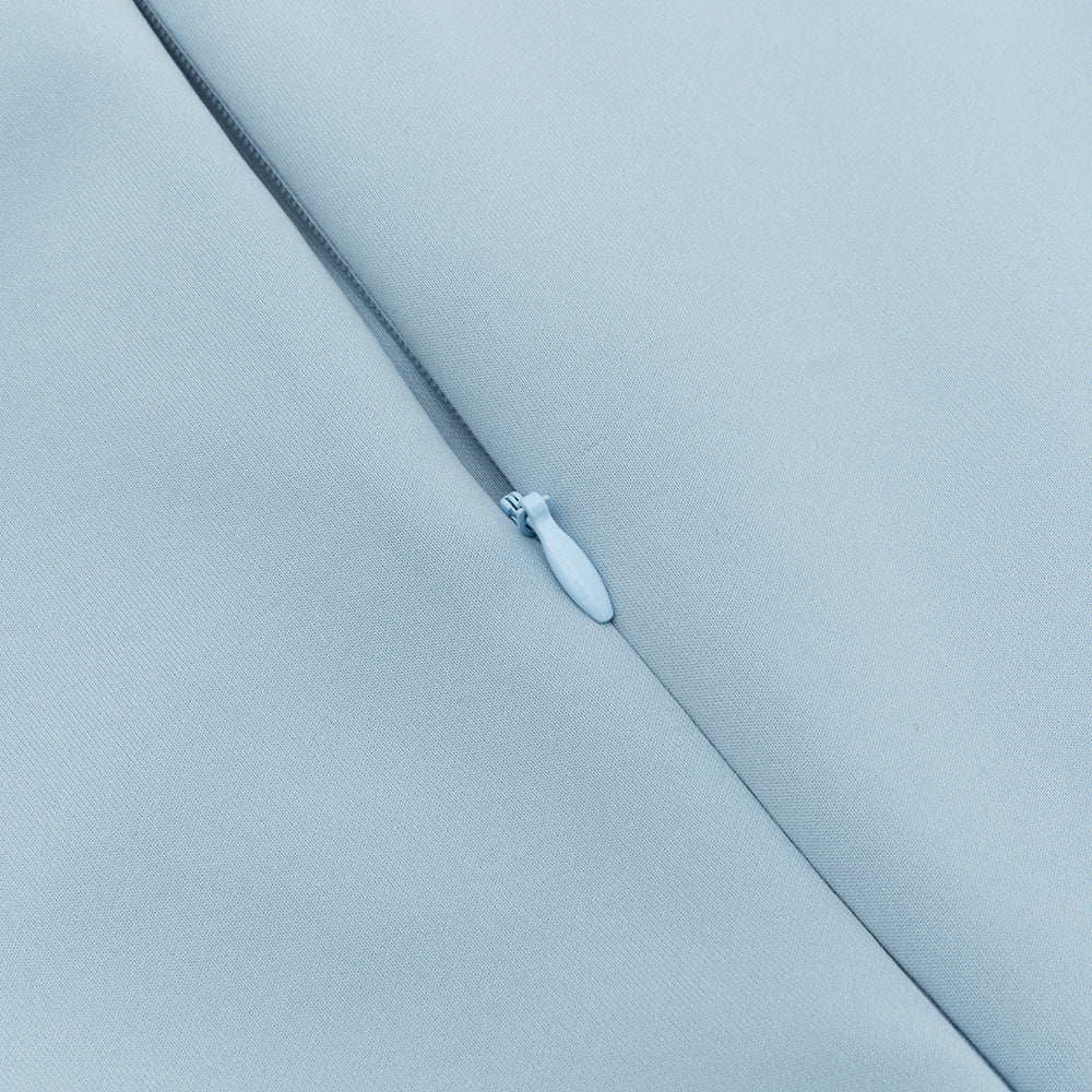 One Shoulder Sleeveless Dress with Side Slit and Lace Stitch Detail | noémi