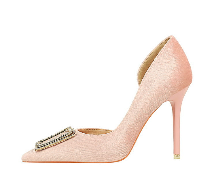 Women’s Stiletto Heels | Pointed Toe, Suede Finish, Metal Buckle | noémi