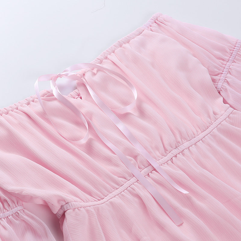 Womens Chiffon Corset Two Piece Off Shoulder Dress Set | noémi