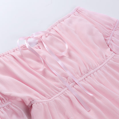 Womens Chiffon Corset Two Piece Off Shoulder Dress Set | noémi