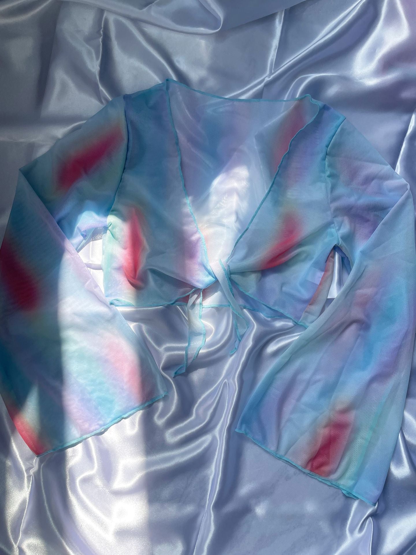 Three Piece Chiffon Bikini Set with Printed Cover Up Lace Up Top | noémi