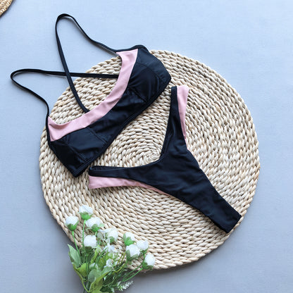 Stitch Detail Split Bikini Swimsuit for Women | noémi
