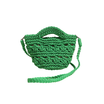 Colorful Cotton‑Thread Cutout Straw Crossbody Bag – Vacation Beach Tote | noémi