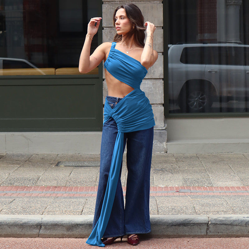 Lace Strap Cutout Dress with Mid Waist Detailing | noémi