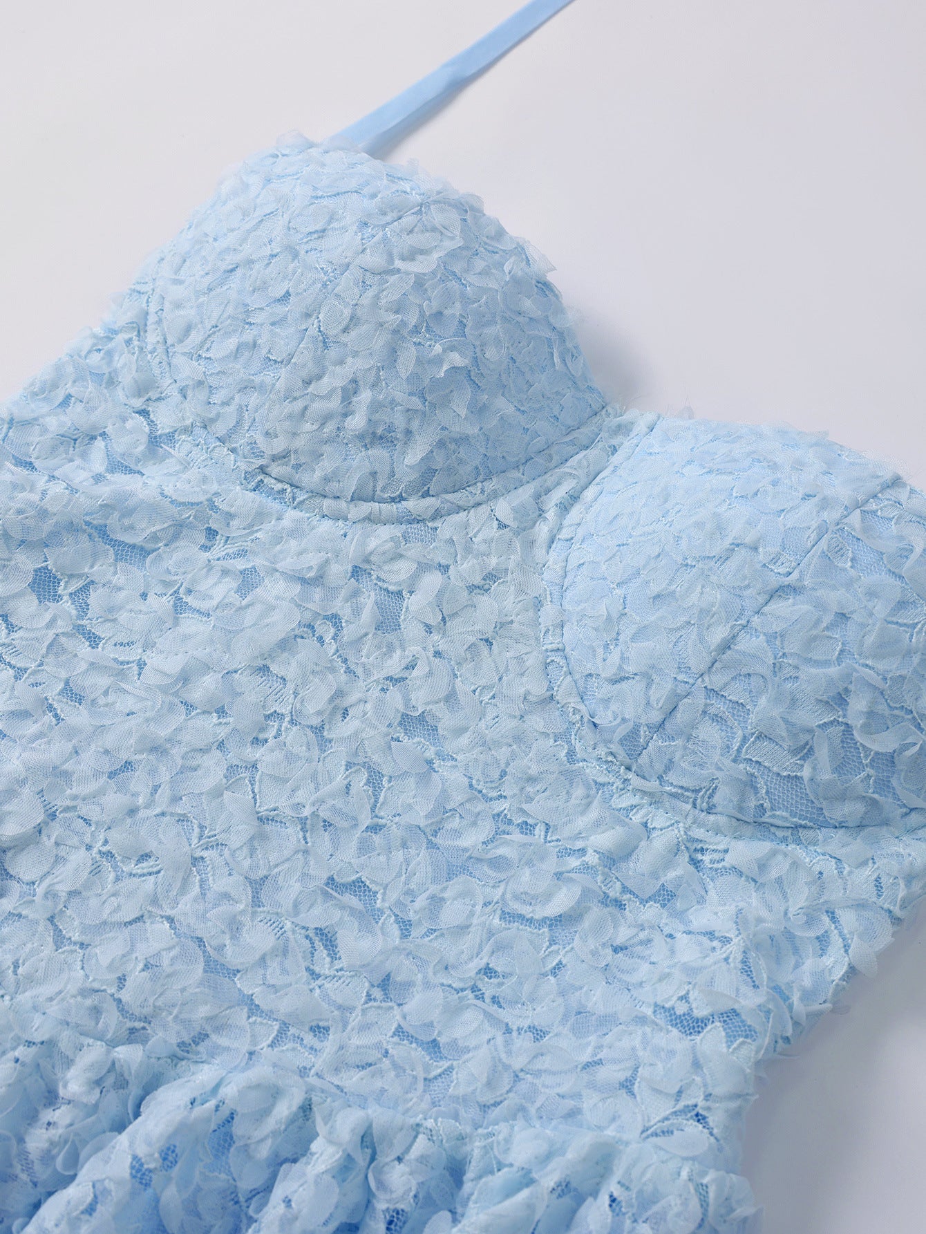 Lace Jacquard Backless Halter Dress | Short A Line Dress | noémi