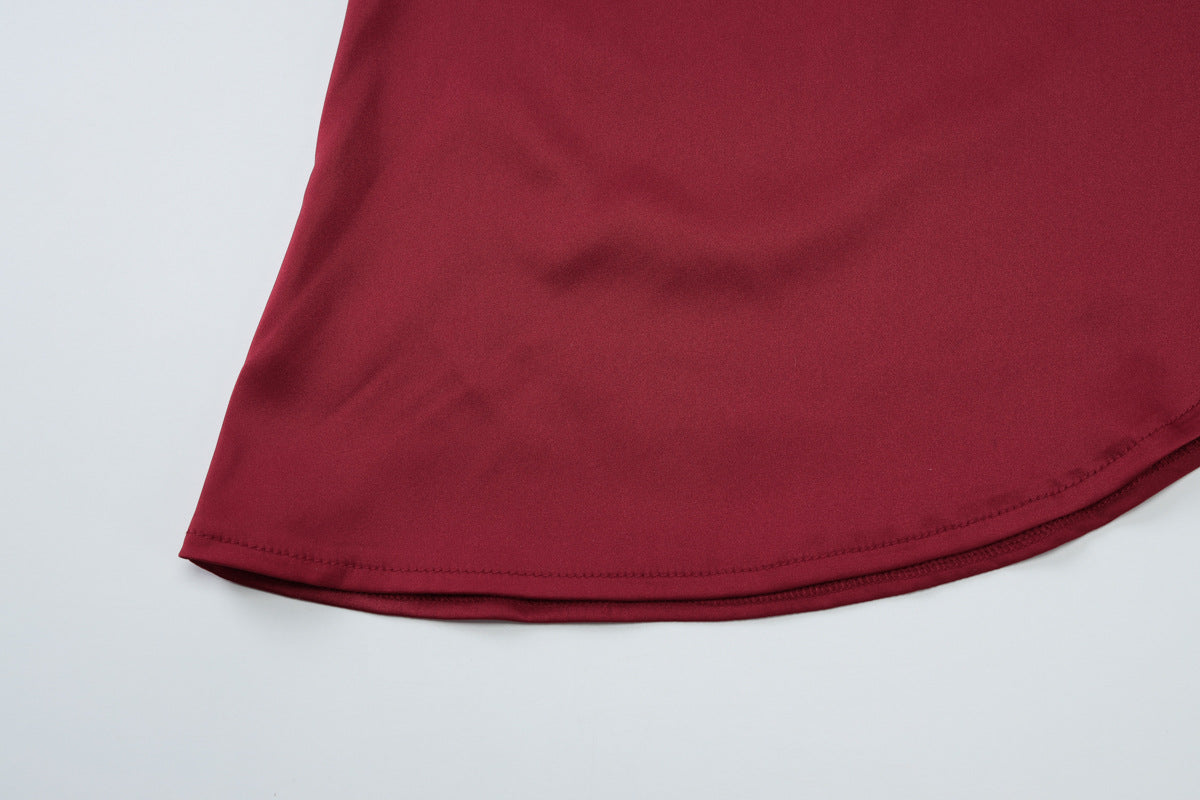 Womens Backless Lace Up Halter Dress | Satin Ribbon Detail | noémi