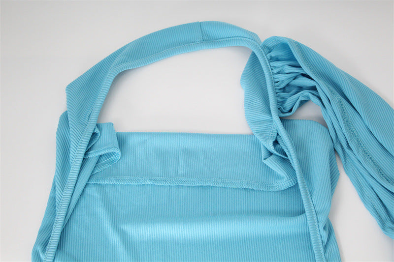 Halter Swing Dress for Women | Slim Fit High Grade Fabric Ribbon Detail | noémi