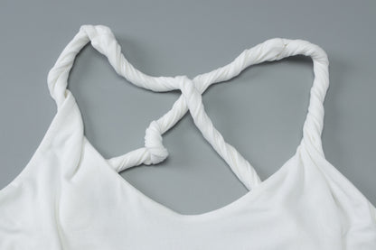 Braided Strap Backless Maxi Dress | Criss Cross Low Back Bodycon Dress | noémi