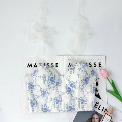 Backless Cotton Corset Vest with Boning and Adjustable Spaghetti Straps | noémi