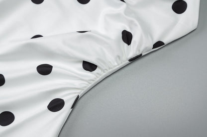 Women's Summer Halter Polka Dot Dress | Backless, Ribbon Tie, Elegant Midi | noémi