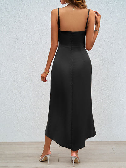 V Neck Backless Slit Maxi Dress | noémi