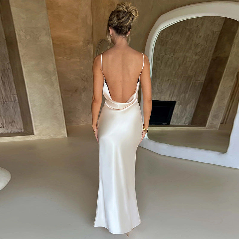 Backless Slip Dress | Slim Fit with Side Split | noémi